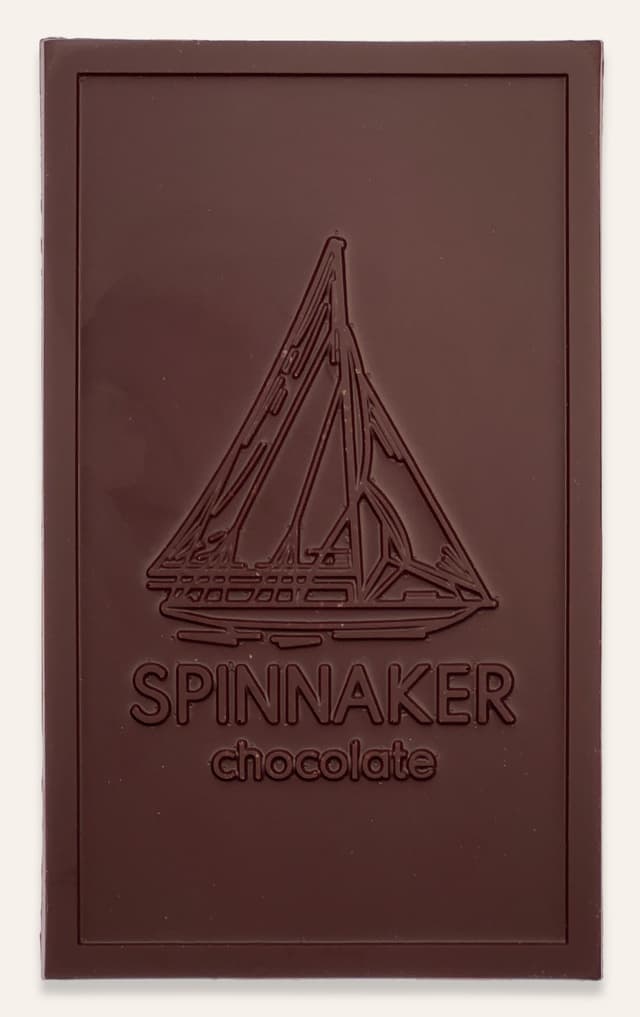 Front of 70% Belize bar made by Spinnaker Chocolate in the United States