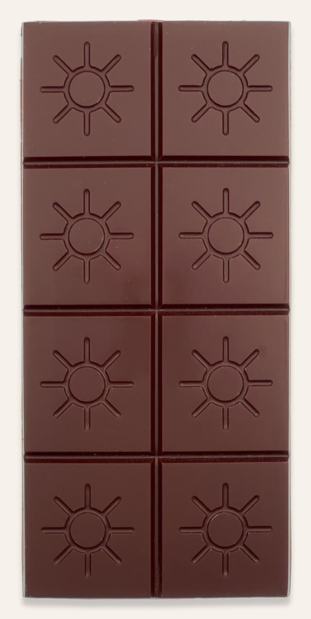 Front of 70% Rio Claro Dark Chocolate bar made by Solstice Chocolate in the United States