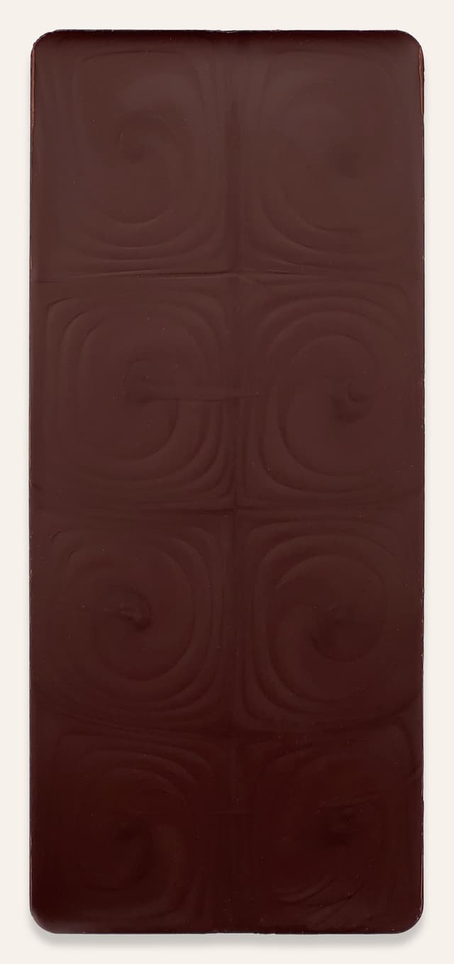 Back of Bolivia Wild Forest Dark 74% bar made by Fruition Chocolate Works in the United States
