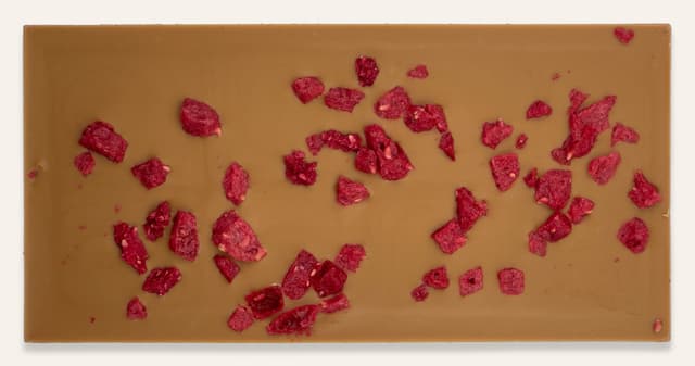 Back of Lakkrís + Raspberry bar made by Omnom Chocolate in Iceland