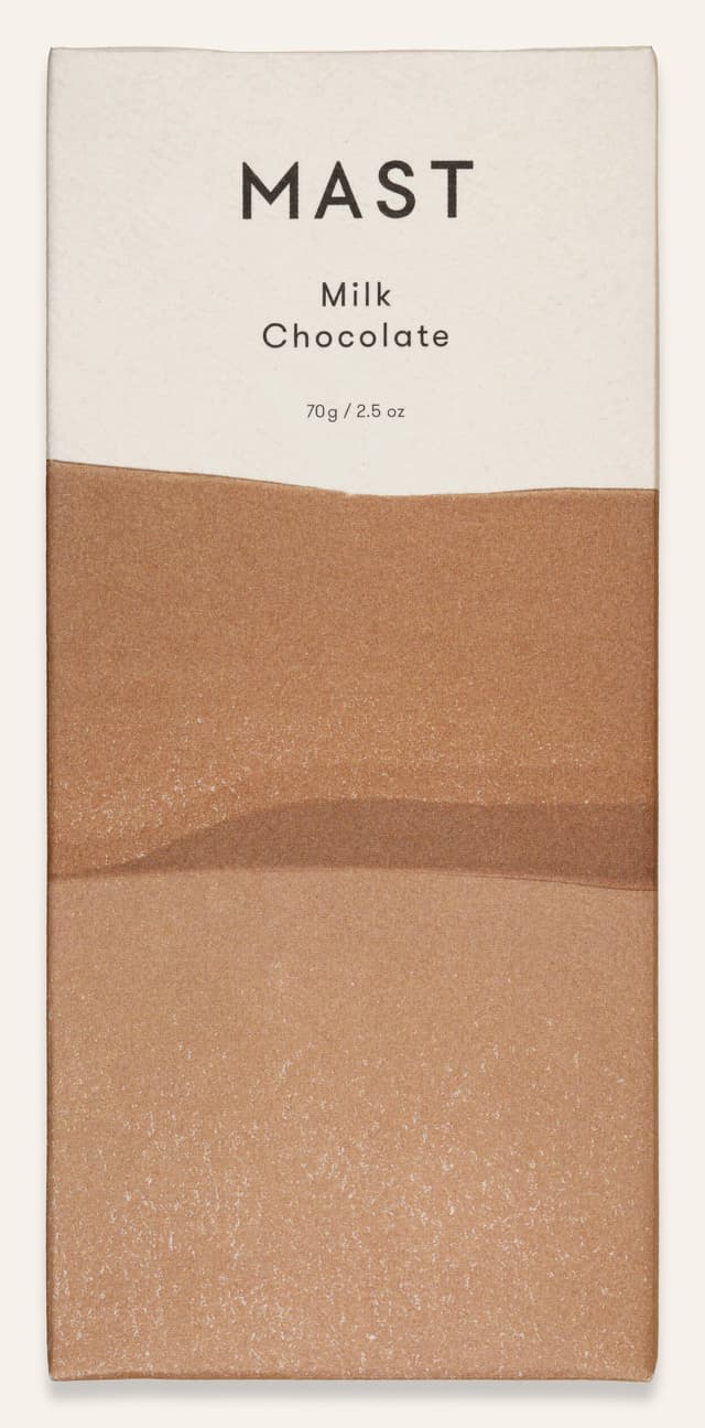 Front of Milk Chocolate bar made by Mast in the United States package