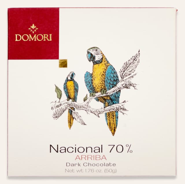 Front of Nacional 70% Ecuador bar made by Domori in Italy package