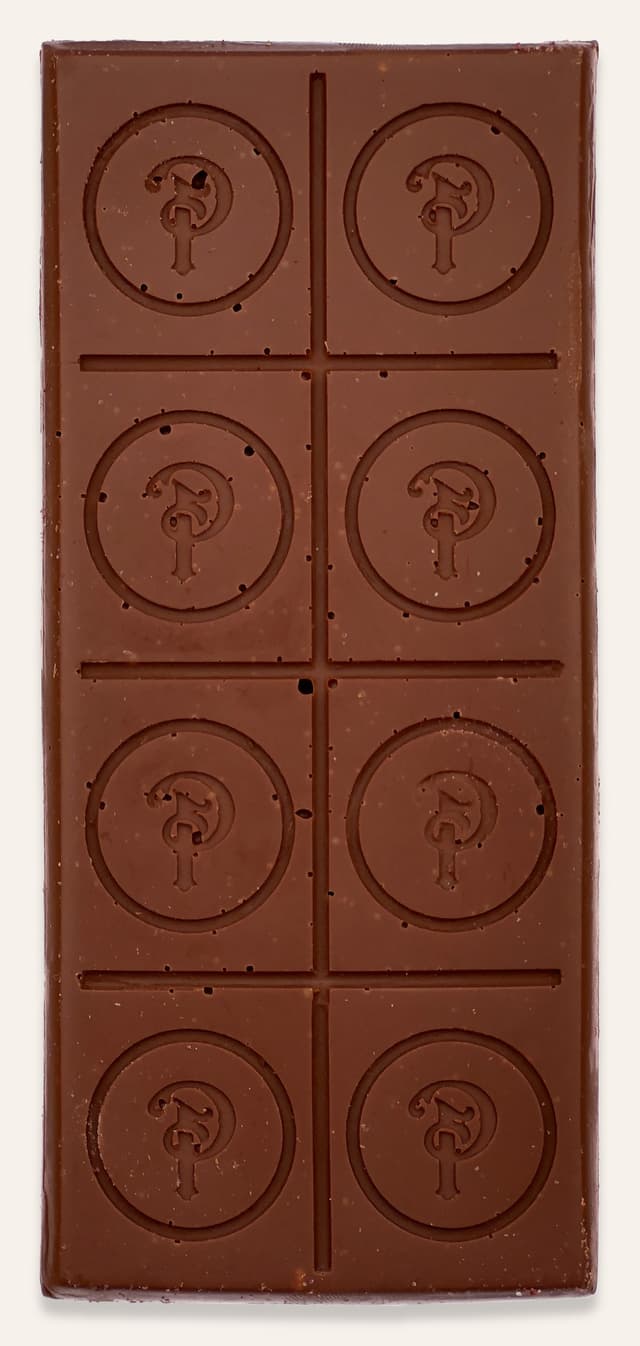 Front of Pacific Razz Crisp bar made by Pacific Chocolate Company in the United States