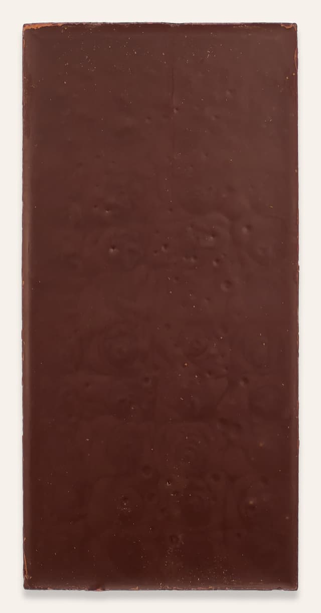 Back of Piura Select Dark Chocolate bar made by Cacaosuyo in Peru