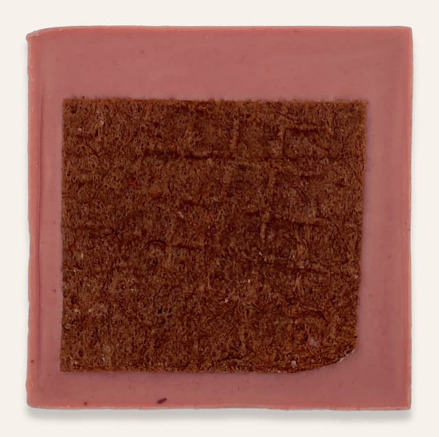 Back of Raspberry Waffle Cone Vegan White Chocolate Waffle Cone bar made by Raaka Chocolate in the United States