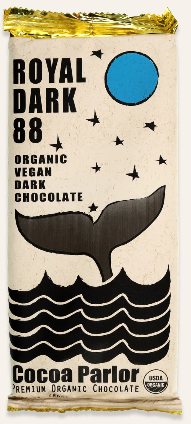 Front of Royal Dark 88 bar made by Cocoa Parlor in the United States package