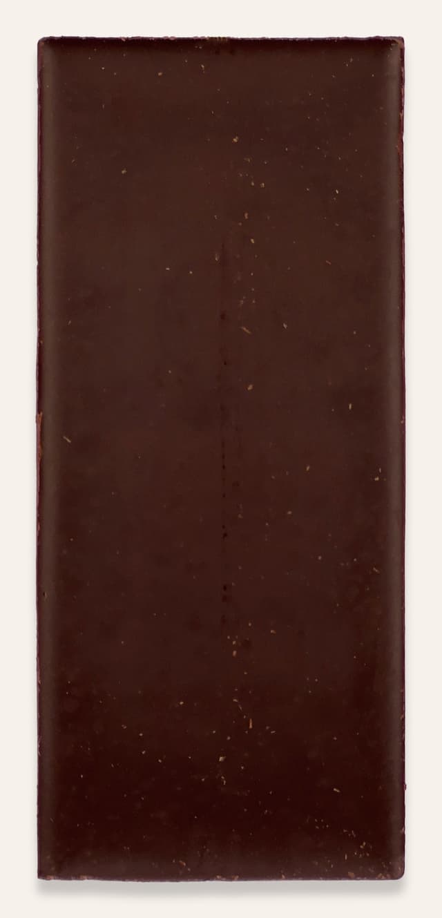 Back of Salty Dark Chocolate bar made by Hu in Italy