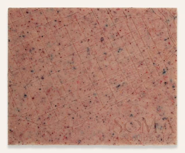 Front of Wild Berry Pop White Chocolate with Berries and Pop Rocks bar made by SOMA Chocolatemaker in Canada