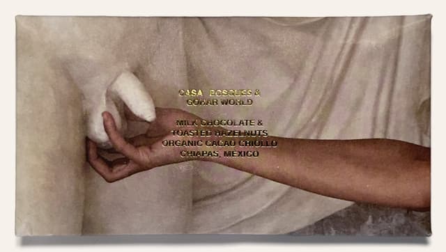 Front of Milk Chocolate & Toasted Hazelnuts with Gohar World bar from Casa Bosques Chocolates package