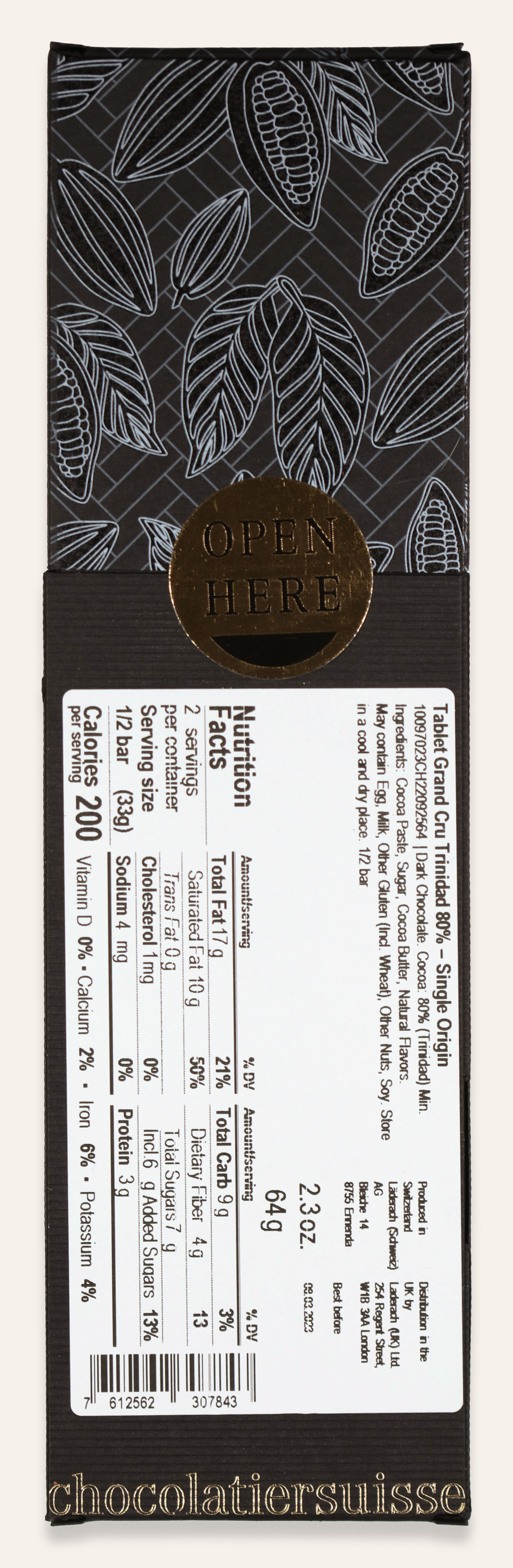 80% Trinidad Grand Cru Noir - The Chocolate Bar Project
